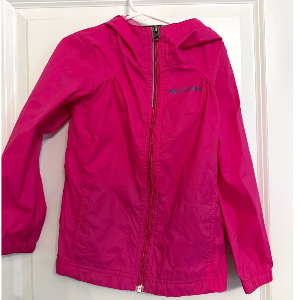 Columbia Girls XXS Bright Pink Hooded Rain Jacket Windbreaker –Palmetto